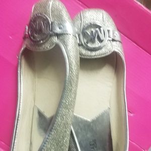 Silver sequin MK fulton flats